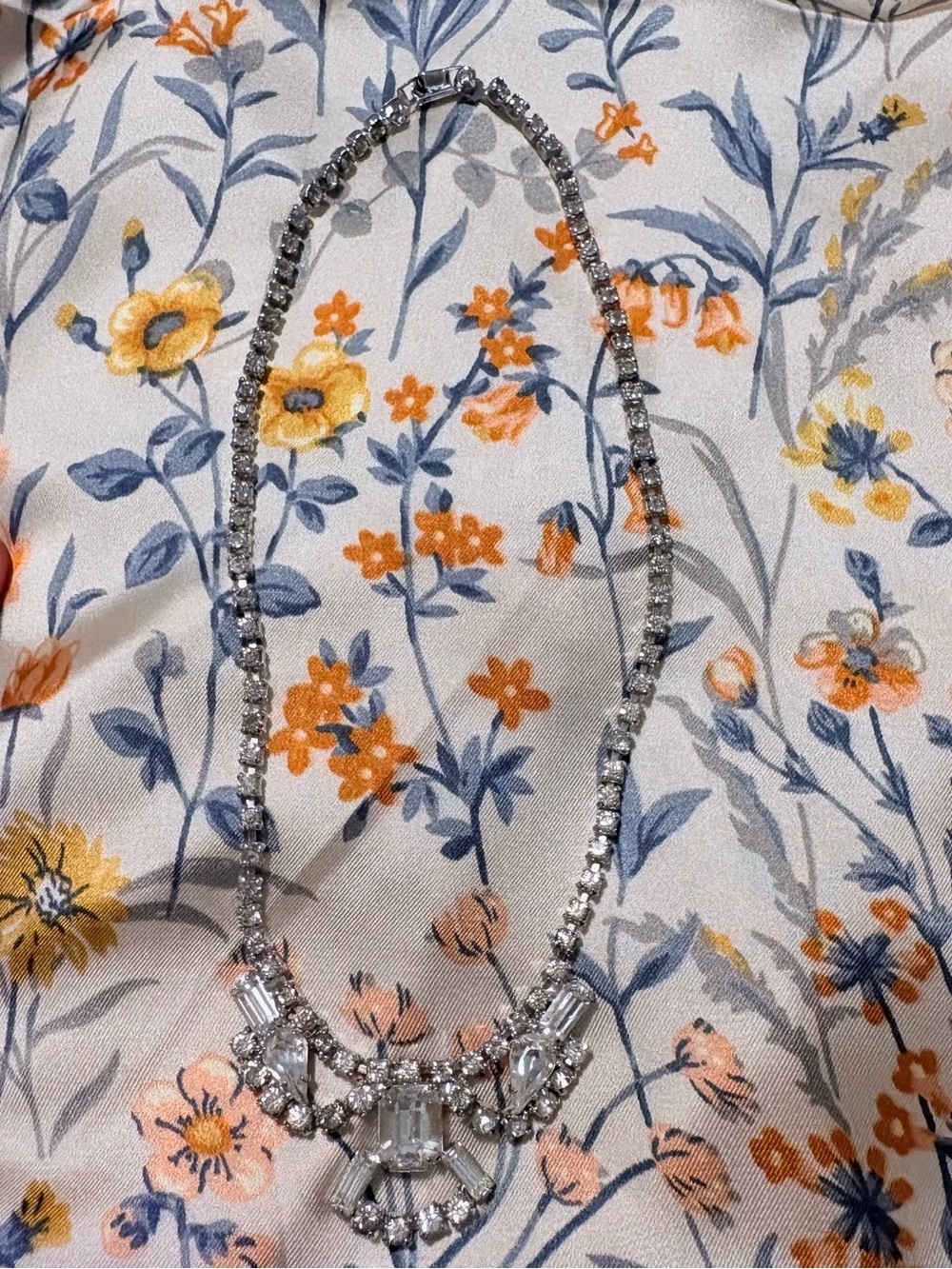 Sparkly Silver Toned Statement Necklace - Women Jewelry